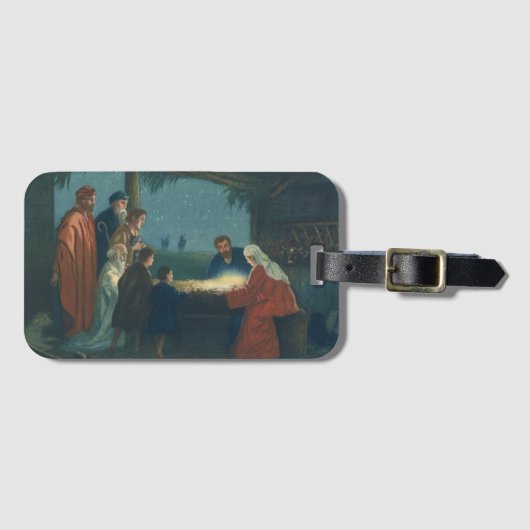 ヴィンテージ宗教、羊飼いの崇拝 ラゲッジタグ (正面横)