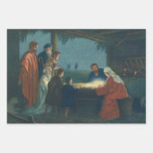 ヴィンテージ宗教、羊飼いの崇拝 ラッピングペーパーシート (正面3)