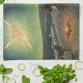 ヴィンテージ宗教、羊飼いへの受胎告知 キッチンタオル (折り畳み)