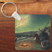 ヴィンテージ宗教、羊飼いへの受胎告知 キーホルダー (正面)