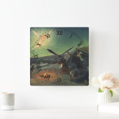 ヴィンテージ宗教、羊飼いへの受胎告知 スクエア壁時計 (ホーム)