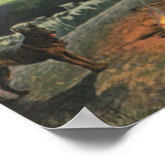 ヴィンテージ宗教、羊飼いへの受胎告知 ポスター (角)