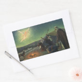 ヴィンテージ宗教、羊飼いへの受胎告知 長方形シール (封筒)