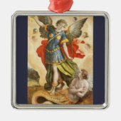 ヴィンテージ宗教、聖ミカエルがルシファーを破る メタルオーナメント (正面)