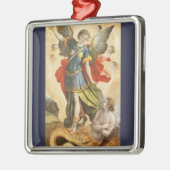 ヴィンテージ宗教、聖ミカエルがルシファーを破る メタルオーナメント (左)