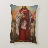 ヴィンテージ宗教、良い羊飼いの群れ アクセントクッション (裏面(縦))