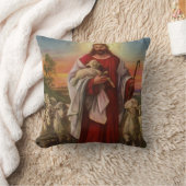 ヴィンテージ宗教、良い羊飼いの群れ クッション (ブランケット)