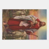 ヴィンテージ宗教、良い羊飼いの群れ ラッピングペーパーシート (正面3)