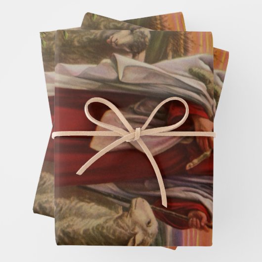 ヴィンテージ宗教、良い羊飼いの群れ ラッピングペーパーシート (インサイチュ)