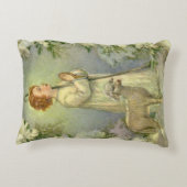 ヴィンテージ宗教、良い羊飼いキリスト アクセントクッション (裏面)