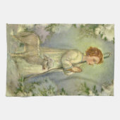 ヴィンテージ宗教、良い羊飼いキリスト キッチンタオル (横)