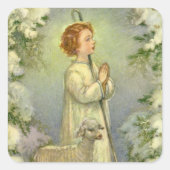 ヴィンテージ宗教、良い羊飼いキリスト スクエアシール (正面)