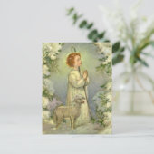 ヴィンテージ宗教、良い羊飼いキリスト ポストカード (スタンド正面)