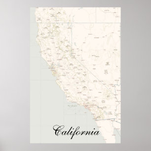 ヴィンテージ宝石地図ポスターカリフォルニア ポスター