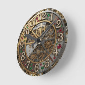 ヴィンテージ宝石時計,スティームパンク,金ゴールド,宝石 ラウンド壁時計 (傾斜)