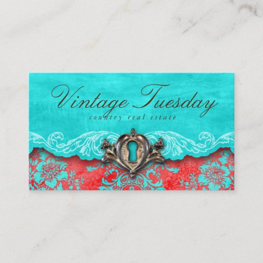 ヴィンテージ実在エージェントアンティーク錠 名刺 (正面)