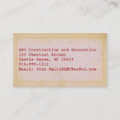 ヴィンテージ実在ハウス改築名刺 名刺 (裏面)