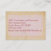 ヴィンテージ実在ハウス改築名刺 名刺 (裏面)