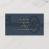 ヴィンテージ実在鍵エステートネイビーブラウン 名刺 (裏面)