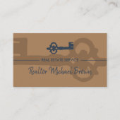 ヴィンテージ実在鍵エステートネイビーブラウン 名刺 (正面)