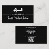 ヴィンテージ実在鍵不動産qrコード 名刺 (正面/裏面)