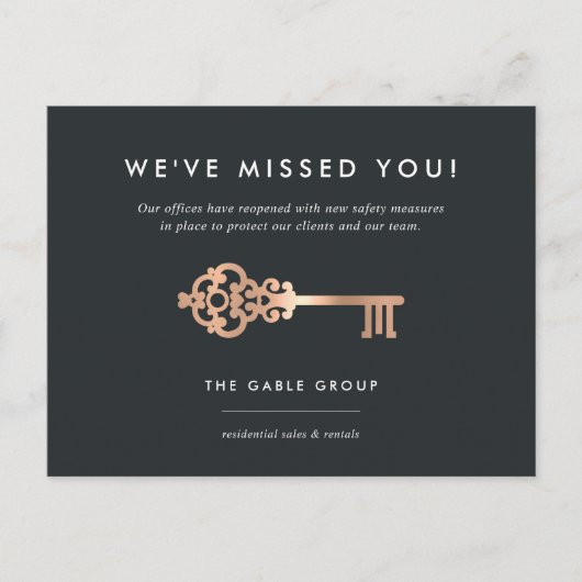 ヴィンテージ実在鍵事業の再開 ポストカード (正面)