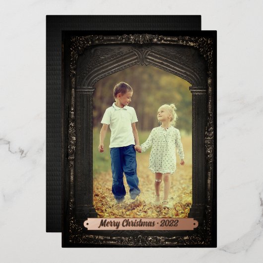 ヴィンテージ家家宝フォトフレーム |セピアフィルタ 箔シーズンカード (正面/裏面)