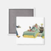 ヴィンテージ家族でお母さんにベッドで朝食をサービス マグネット (正面/裏面)