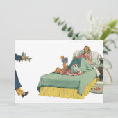 ヴィンテージ家族でお母さんにベッドで朝食をサービス 招待状 (スタンド正面)