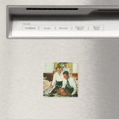 ヴィンテージ家族の料理の感謝祭の夕食の台所 マグネット (インサイチュ (食洗機))