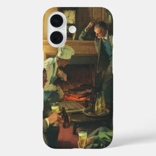 ヴィンテージ家族パーティー、ステーキを焼いてビールを飲む iPhone 16ケース
