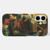 ヴィンテージ家族パーティー、ステーキを焼いてビールを飲む Case-Mate iPhoneケース (裏面 (横))