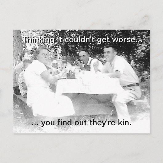 ヴィンテージ家族ピクニック ポストカード (正面)