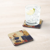 ヴィンテージ家族休暇、パパ、子供とスーツケース コースター (右側)