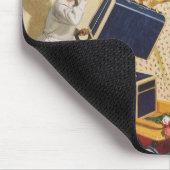 ヴィンテージ家族休暇、パパ、子供とスーツケース マウスパッド (コーナー)