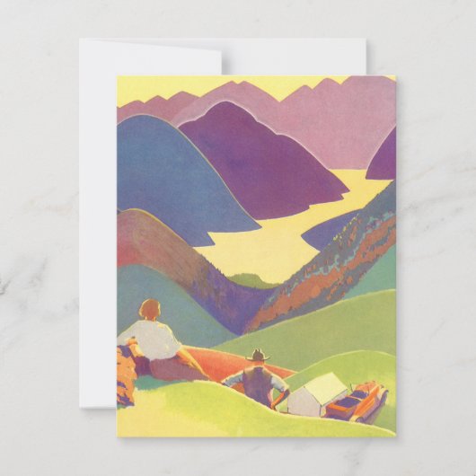 ヴィンテージ家族休暇、山の中でのピクニック (正面)