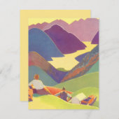 ヴィンテージ家族休暇、山の中でのピクニック (正面/裏面)