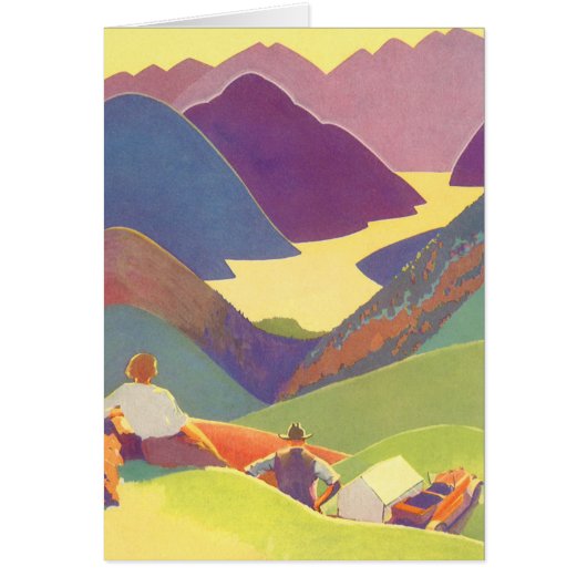 ヴィンテージ家族休暇、山の中でのピクニック (正面)