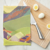 ヴィンテージ家族休暇、山の中でのピクニック キッチンタオル (四つ折り)