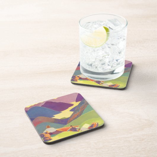 ヴィンテージ家族休暇、山の中でのピクニック コースター (右側)