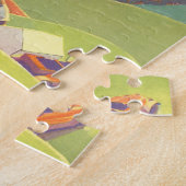 ヴィンテージ家族休暇、山の中でのピクニック ジグソーパズル (側面)