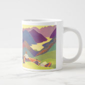 ヴィンテージ家族休暇、山の中でのピクニック ジャンボコーヒーマグカップ (右)