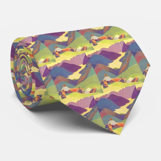 ヴィンテージ家族休暇、山の中でのピクニック ネクタイ (ロール)