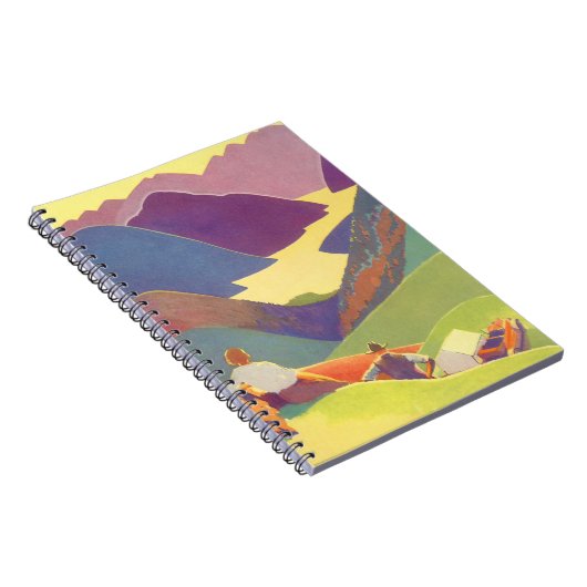 ヴィンテージ家族休暇、山の中でのピクニック ノートブック (右側)