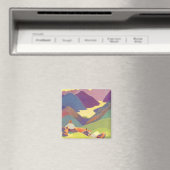 ヴィンテージ家族休暇、山の中でのピクニック マグネット (インサイチュ (食洗機))