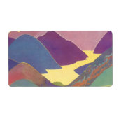 ヴィンテージ家族休暇、山の中でのピクニック ラベル (正面)