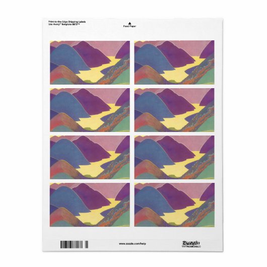 ヴィンテージ家族休暇、山の中でのピクニック ラベル (フルシート)