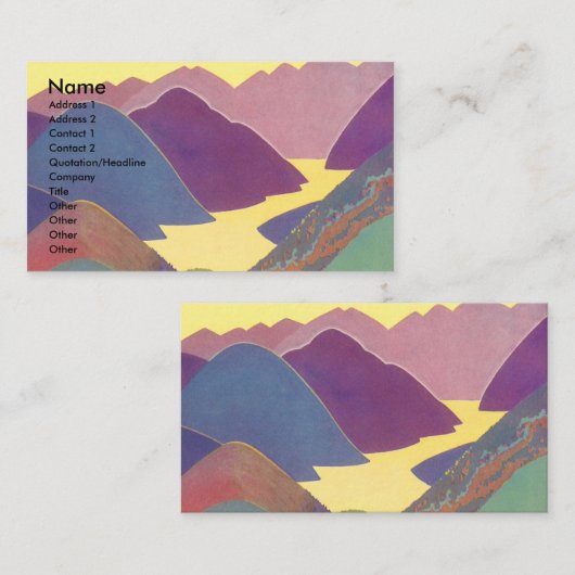 ヴィンテージ家族休暇、山の中でのピクニック 名刺 (正面/裏面)