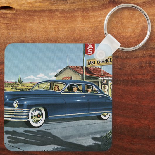 ヴィンテージ家族旅行、ラストチャンスガスステーション キーホルダー (裏面)