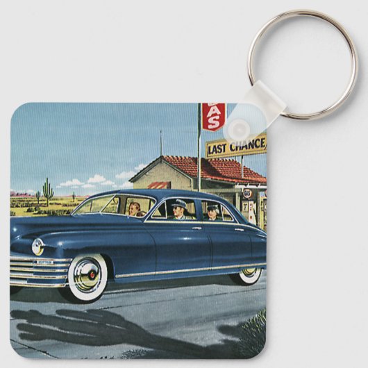 ヴィンテージ家族旅行、ラストチャンスガスステーション キーホルダー (裏面)